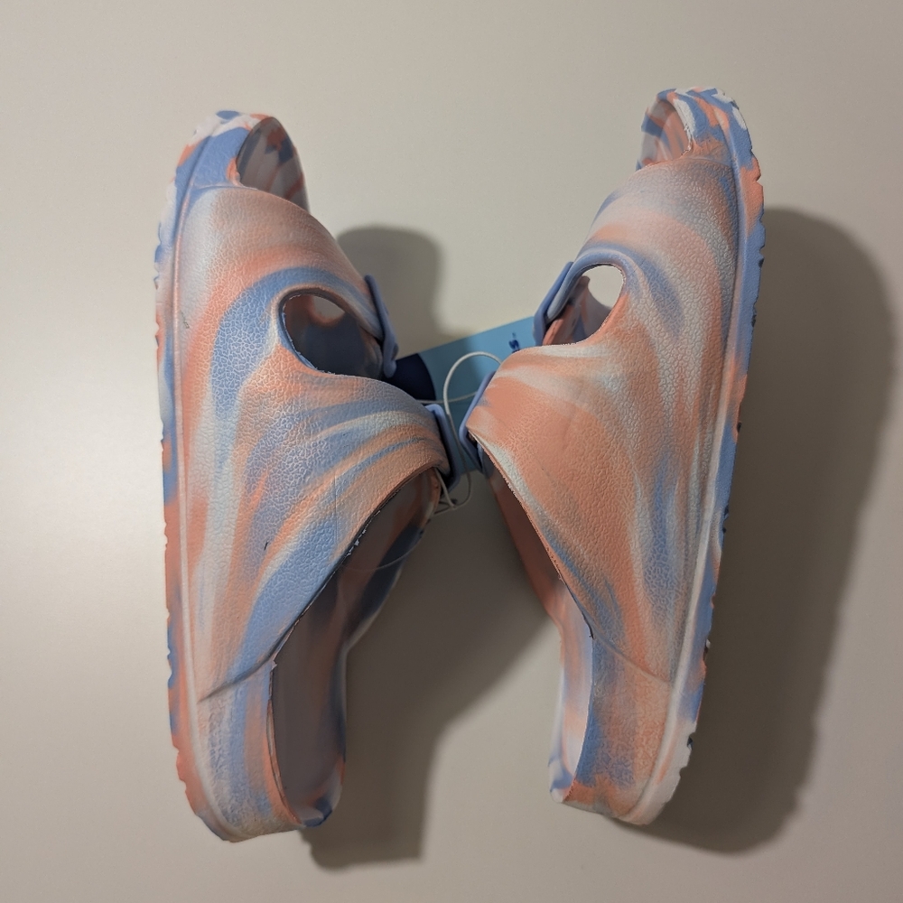 NWT O'rageous Women's Size 6 2 Buckle Swirl Sandals Blue and Pink - Picture 6 of 10
